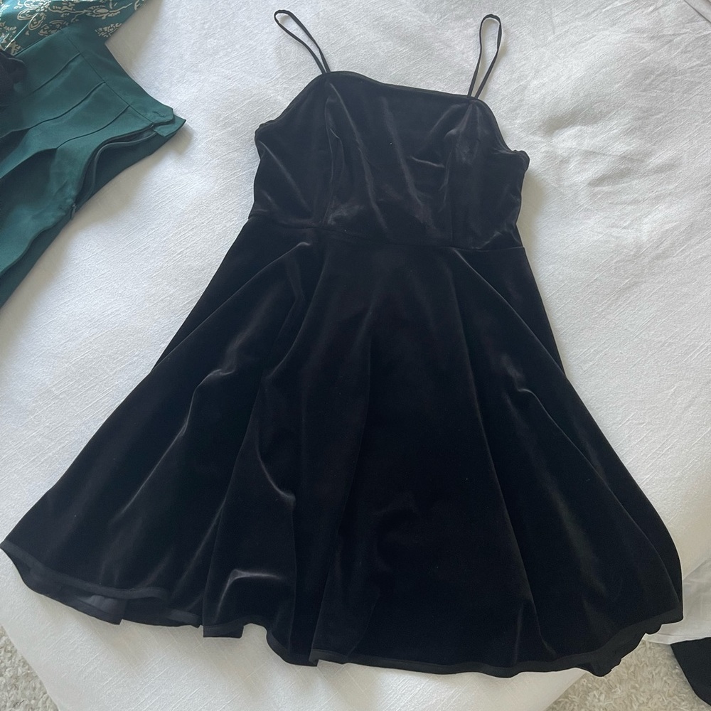 Black Velvet Mini Dress
